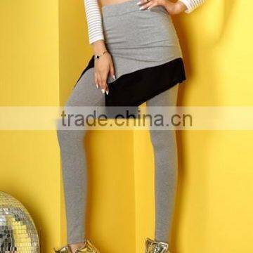 new designed chiffon fabric women asymetrical skirt leggings