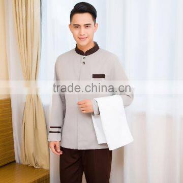 Juqian Bulk Cheap Price Designer Men's Hotel and Restaurant Uniform Housekeeping Staff Designs photo-2