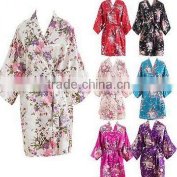 Walson walson Women Short floral Robe Dressing Gown Bridal Wedding Bride Bridesmaid Kimono