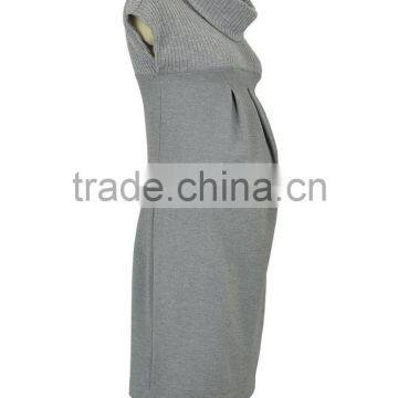 Cozy Dark Grey Turtleneck Maternity Dress 2015 photo-2