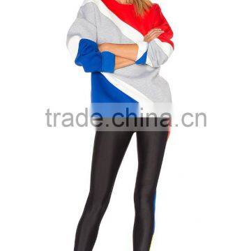 High Quality Custom Long Sleeve Tri-color Sweatshirt Without Hood photo-6