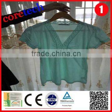 Eco-friendly Sfot V-neck Blank Woman T-shirt photo-2