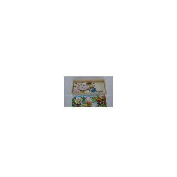 Cartoon Xiyangyang Dressing Jigsaw Puzzle Pine / Stickers Wooden Puzzle Toys with Groove