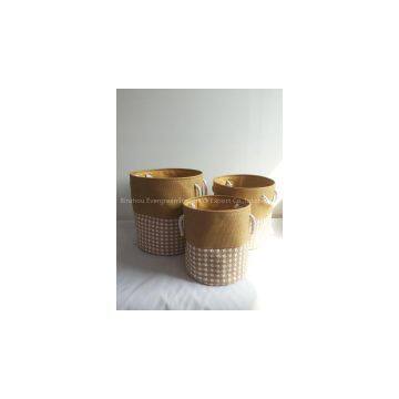 Paper storage  hampers and baskets with cotton handle