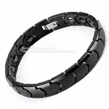 Personalized Black Ceramic Bracelets Mens Hand Bracelets