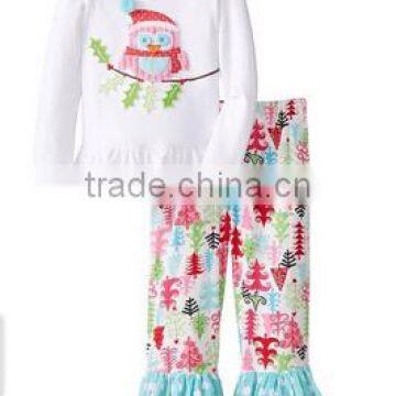 child cartoon clothes kid clothes halloween boutique outfit cotton outfit with owl Halloween clothing