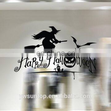 Happy Halloween Witch and Bats Window/Wall Sticker Halloween Decoration Home Decoration