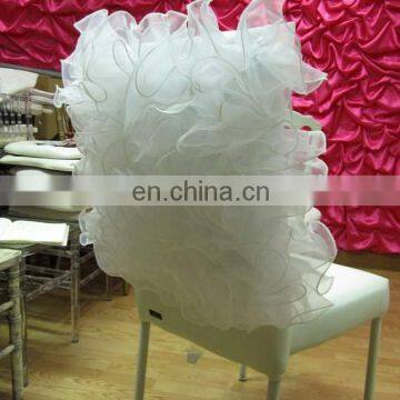 Latest Style Fancy Organza Wedding Ruffled Chair Cover Caps