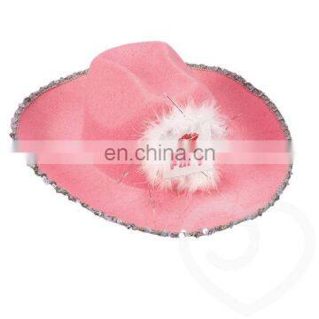 HEN-0057 ladies night hen party pink cowgirl hat with tiara