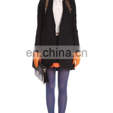 Latest catchy simple european style atmospheric board type tailored collar women coat winter clothing