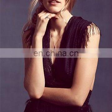 Sleeveless Fringe Real Sample Party Cocktail Eveing Dresses in Germany NT6754 photo-4