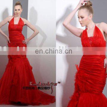 EM8011 Fishtail style v-neck evening dress