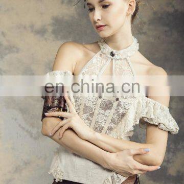 Steampunk Long Sleeve Shirt With Choker-collar photo-4