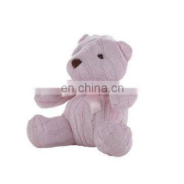 Baby gift pink knit teddy bear UK