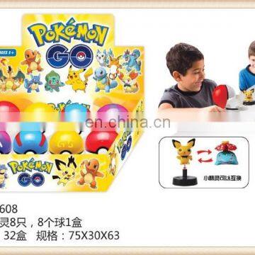 2016year new hot sell pokemon ball with pokemon figure toy