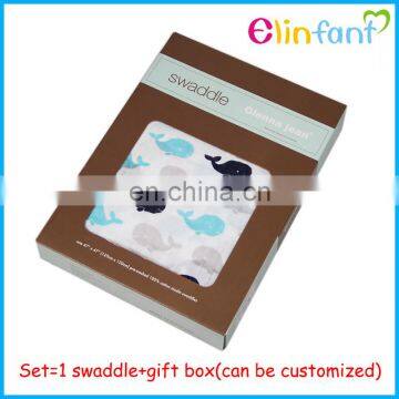 Gift box 1 pcs super soft cotton muslin swaddle blanket for babies