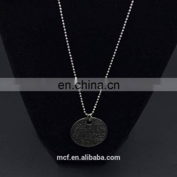 crystal diamond fashion pendant chunky silver coin necklace MCB-0045
