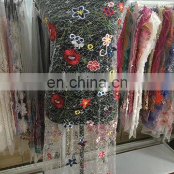 new arrival flower embroidry lace fabric dress making lace fabric factory