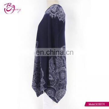 2017 Autumn European Style Ruffie Hem Big Size Ethnic Printing Tunic for Middle Age Woman photo-5