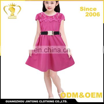 2016 Summer latest frocks designs girls dress of 7-12 years old