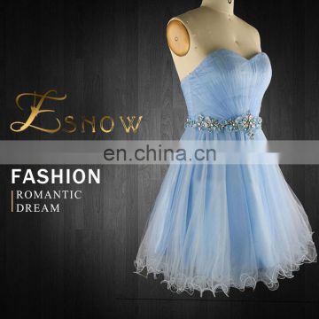 2016 New Fashion Sweetheart Knee-length Beaded Evening Dress for Girls