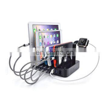 New products multi functional 6 ports usb charging station with watch charging for Apple stand