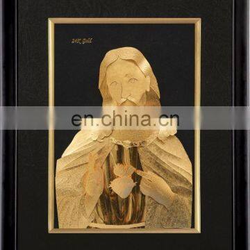 Hot sale 24K Gold 3D Foil Photo Frame With Jesus For Christmas Gift