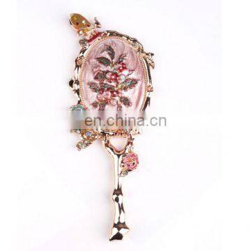 Classic Hand mirror for Promotional Gift Cosmetic Hand Mirror with Handle Antique Mirror