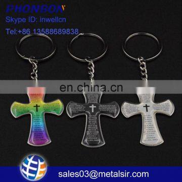 High quality metal cross keychain