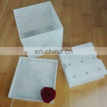 Wholesale white marble flower box acrylic