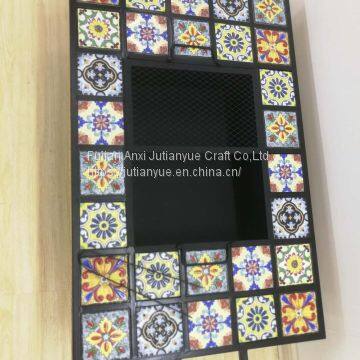 Ceramic Tile Mosaic Parquet Outdoor Rectangular Fire Pit Table photo-5