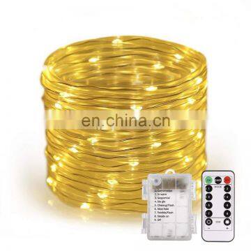 5M 10M LED Rope Tube String Strip Battery Powered Outdoor Garden Light Xmas Party Decor Copper Wire Fence Waterproof