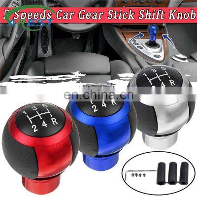 5 Speeds Car Gear Stick Shift Knob Universal Maunal Shifter Lever Cover With Linker (Blue/Silver/Red) for For Peugeot for VW