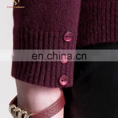 Ladies Fashion Cashmere Knit Sweater Button Back Design Sweater photo-5