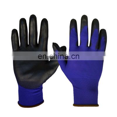 Hot selling 18G Super Thin Nylon Gloves with Super Soft PU Coating on Palm work safety garden glove