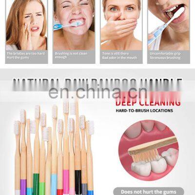 Custom Logo Eco-friendly Organic Natural Medium Bristle Bamboo Charcoal Toothbrush photo-5