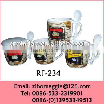 Professional Hot Sale Daily Used Wholesale Milk Mug Spoon in Handle with Lid