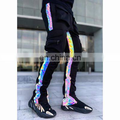 New Foreign Trade Night Running Reflective Strip Men's Casual Pants Men's Trendy Brand Hip-hop Reflective Feet Men's Pants photo-2
