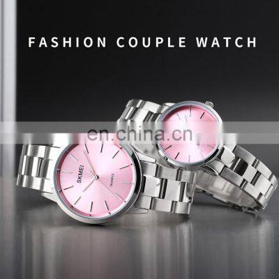 Custom branded couple watch Skmei 9198 quartz wrist watches for men and women