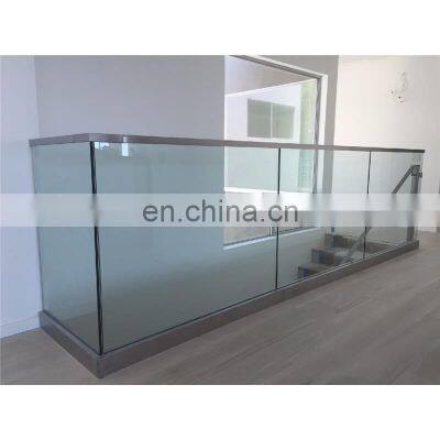 U channel glass railing frameless glass balustrade