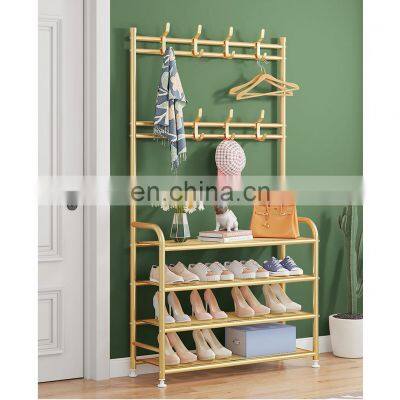 Shoe Rack Gold 5 Tier Layer Modern Luxury Living Furniture Holder Shelf Stand Metal Storage Organizer Shoe Rack For Store Home