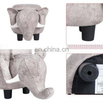 Animal Elephant Shaped Kids Storage Stool for Living Room Furniture photo-5