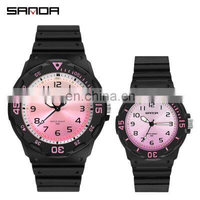 Sanda 6011L 6019G New Mens Ladies Quartz Wrist Watches Luminous Water Proof Fashion Couple Watch Set photo-3