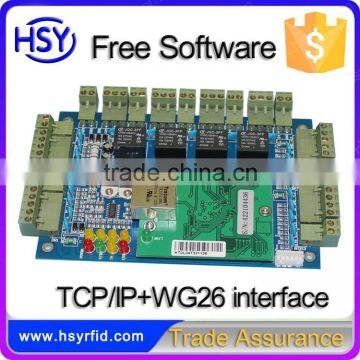 HSY-04B RFID card iso 14443a 4 way distribution board RFID tcp/ip network door access control panel