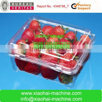 Plastic tray thermoforming food container machine