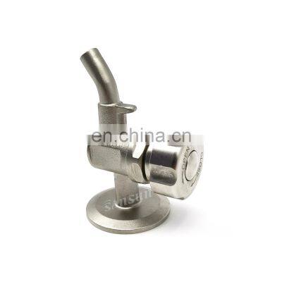 Stainless steel aseptic cock sample valve zwickel type for wine brewing