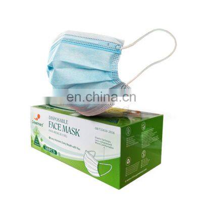 In stock non woven disposable 3 layer medical surgical face mask