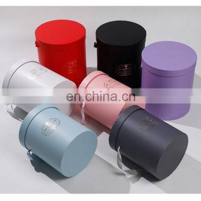 Custom Wedding Christmas Mather's Day Valentine Packaging Luxury Rose Cardboard Floral Boxes Round Flower Box photo-2