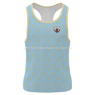 2023 breathable custom sublimated singlet with no limit for design and color