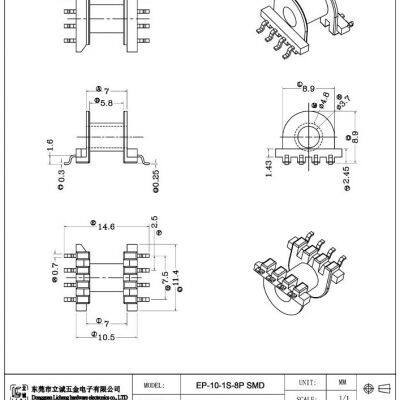 SMD EP10 Transformer Bobbins EP10 SMD (4+4P)Bobbins,EP10 Transformer Accessories，PM9630 Material With Good High Temperature Resistance. photo-3